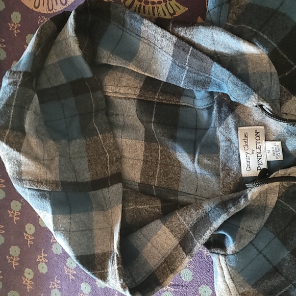 Amazing!! 90s Pendleton Zip Up Hooded Vest with Pockets Galore! Perfect! - Picture 5 of 9